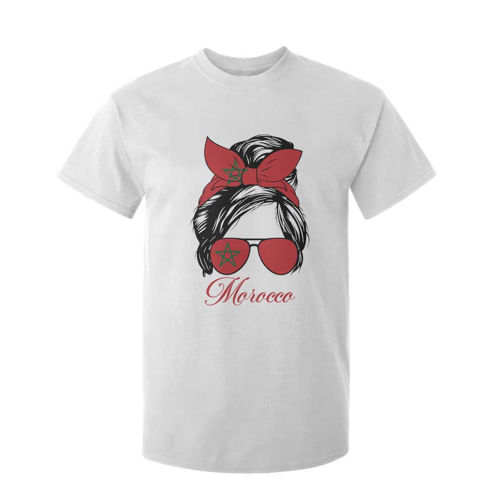 Morocco Girl T Shirt For Kid Moroccan Princess Morocco Flag Messy Bun TS10 White Print Your Wear
