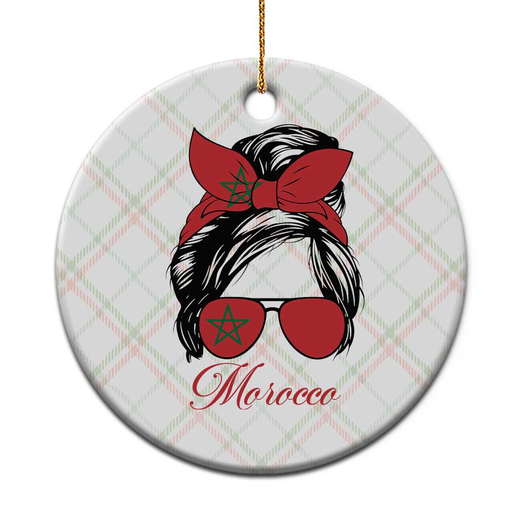 Morocco Girl Ceramic Ornament Moroccan Princess Morocco Flag Messy Bun TS10 1pc Christmas Plaid Print Your Wear