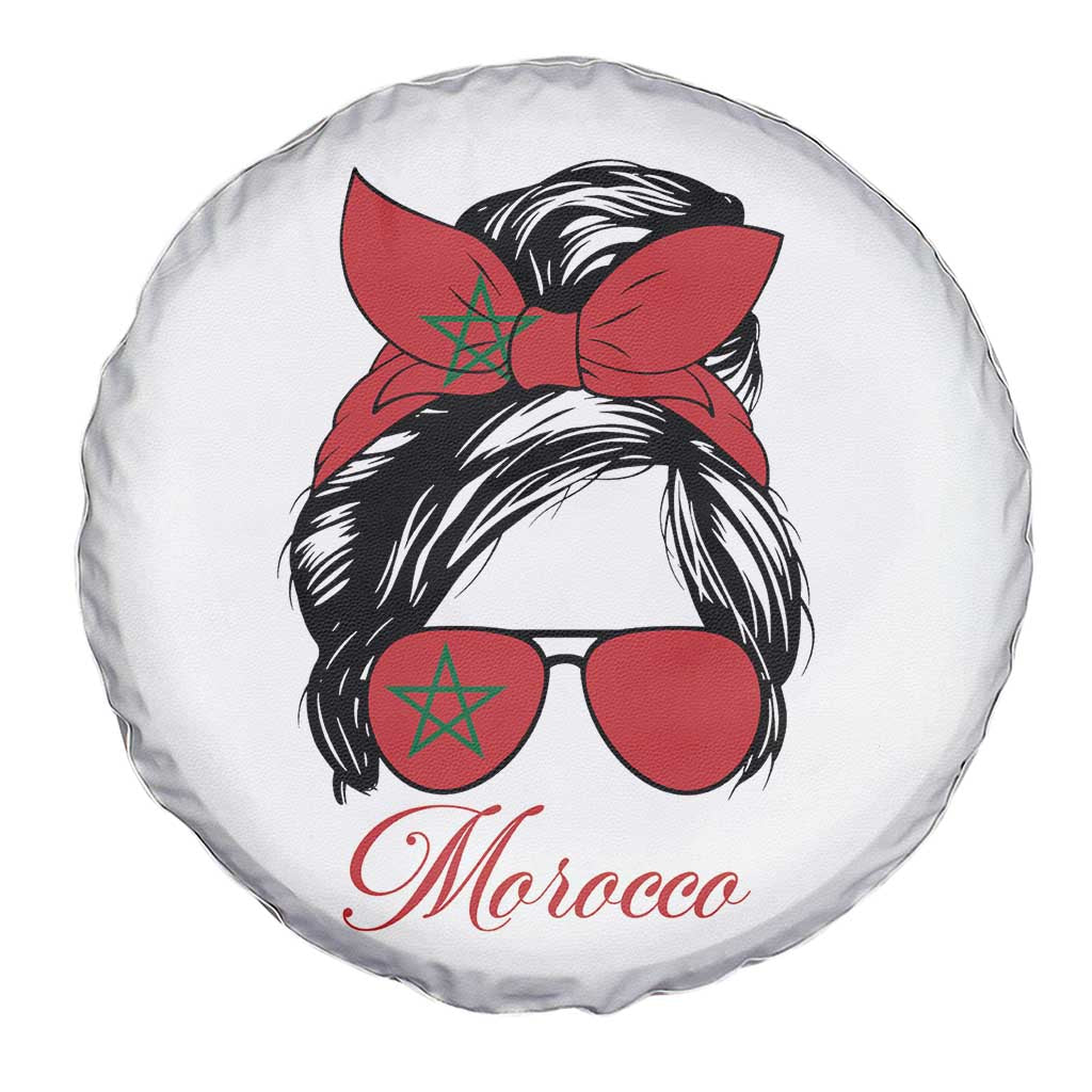 Morocco Girl Spare Tire Cover Moroccan Princess Morocco Flag Messy Bun TS10 Print Your Wear