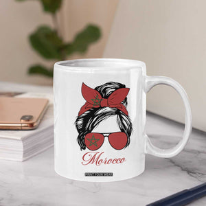 Morocco Girl Coffee Mug Moroccan Princess Morocco Flag Messy Bun TS10 Print Your Wear