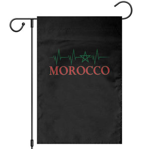 Morocco Garden Flag Heartbeat Green Star Patriotic Pride Gift for Proud Moroccan TS10 Black Print Your Wear