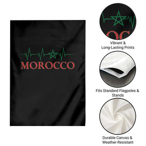 Morocco Garden Flag Heartbeat Green Star Patriotic Pride Gift for Proud Moroccan TS10 Print Your Wear