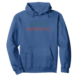 Morocco Hoodie Heartbeat Green Star Patriotic Pride Gift for Proud Moroccan TS10 Royal Blue Print Your Wear