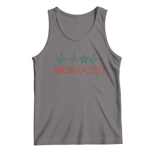 Morocco Tank Top Heartbeat Green Star Patriotic Pride Gift for Proud Moroccan TS10 Deep Heather Print Your Wear