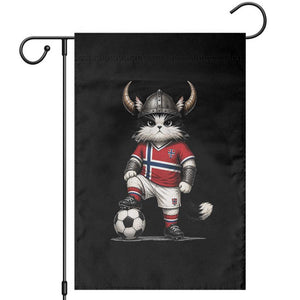 Norway Soccer Fan Garden Flag Cute Viking Cat Norwegian Flag Nordic Football Lovers TS10 Black Print Your Wear