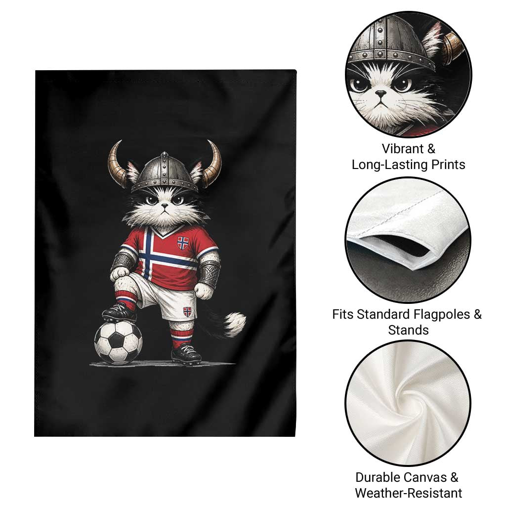 Norway Soccer Fan Garden Flag Cute Viking Cat Norwegian Flag Nordic Football Lovers TS10 Print Your Wear