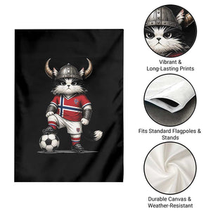 Norway Soccer Fan Garden Flag Cute Viking Cat Norwegian Flag Nordic Football Lovers TS10 Print Your Wear