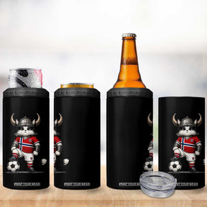 Norway Soccer Fan 4 in 1 Can Cooler Tumbler Cute Viking Cat Norwegian Flag Nordic Football Lovers TS10 Print Your Wear