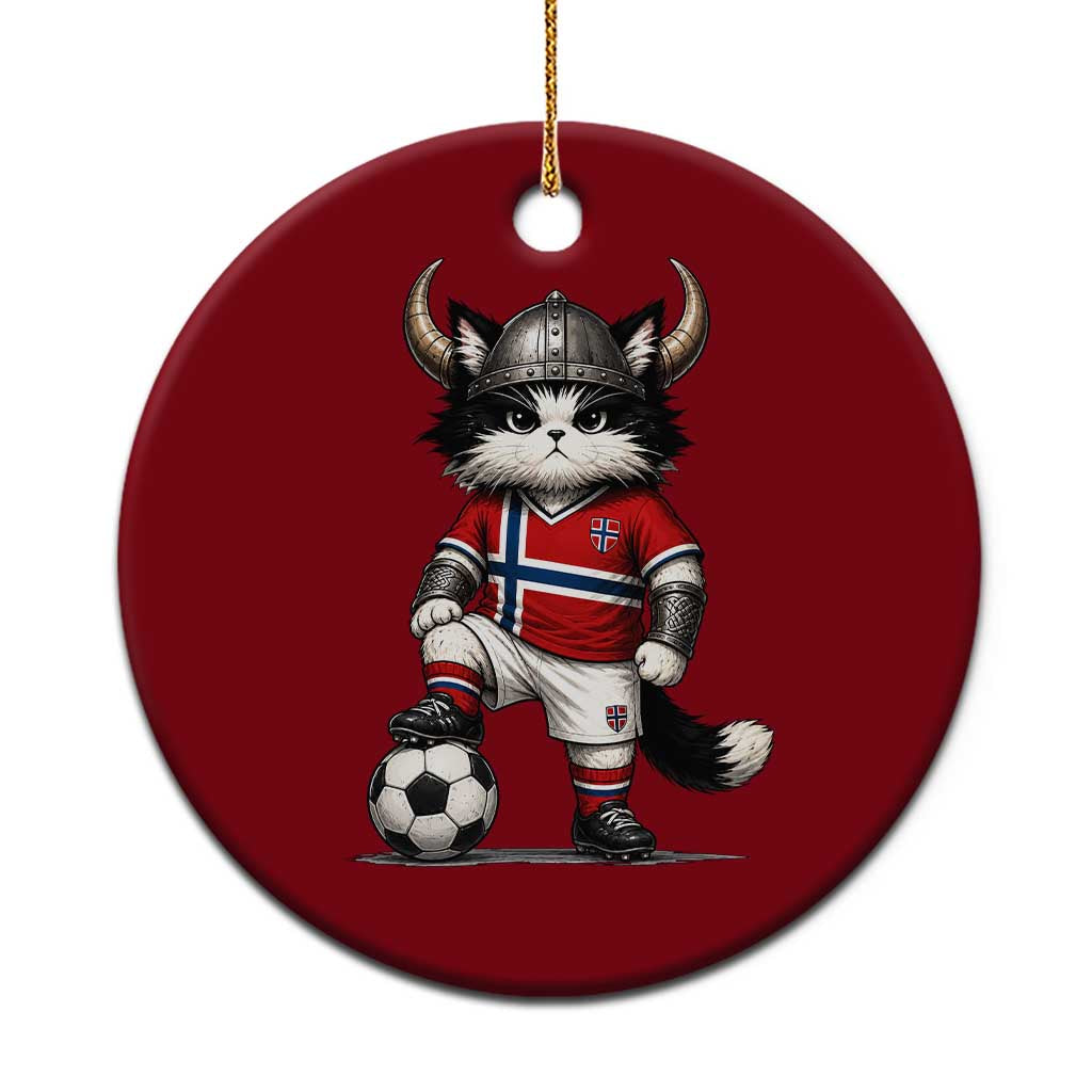 Norway Soccer Fan Ceramic Ornament Cute Viking Cat Norwegian Flag Nordic Football Lovers TS10 1pc Red Print Your Wear