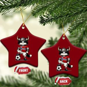 Norway Soccer Fan Ceramic Ornament Cute Viking Cat Norwegian Flag Nordic Football Lovers TS10 Print Your Wear