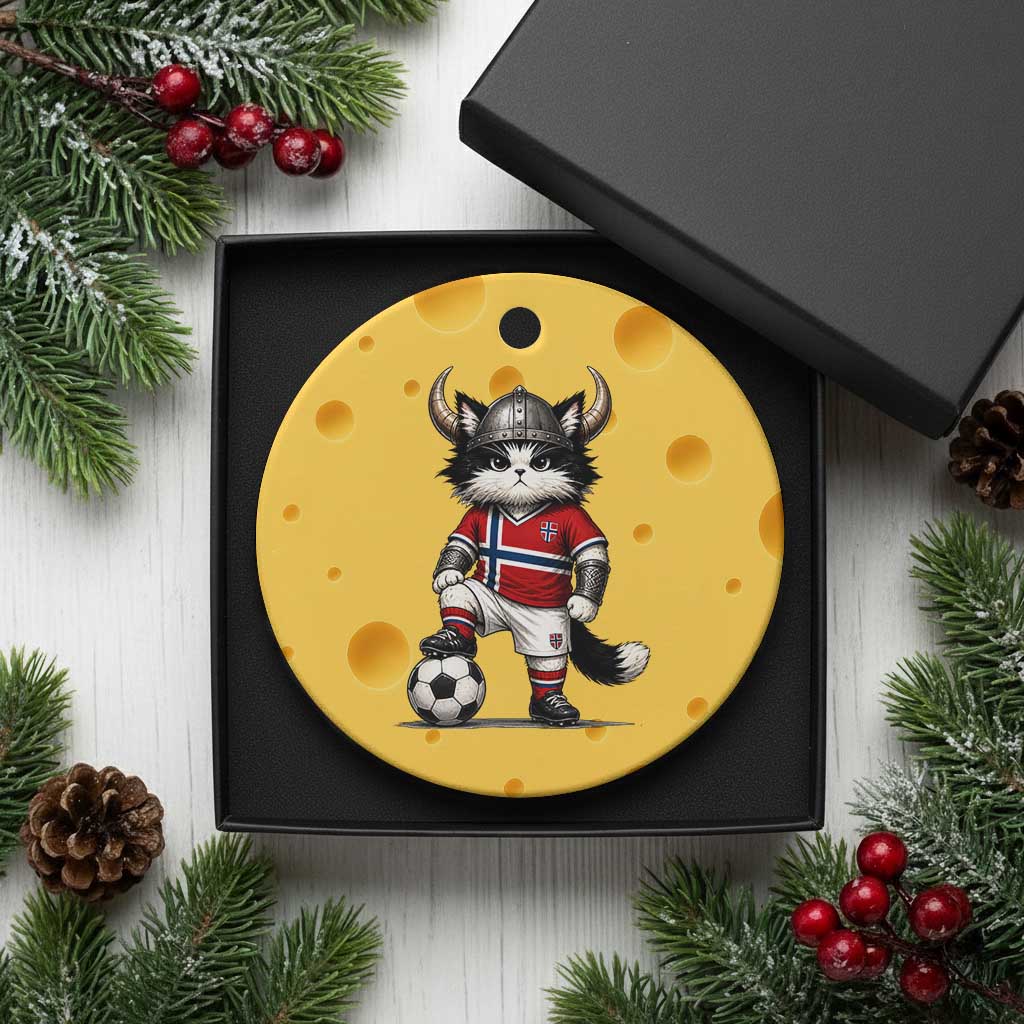 Norway Soccer Fan Ceramic Ornament Cute Viking Cat Norwegian Flag Nordic Football Lovers TS10 1pc Yellow Cheese Print Your Wear