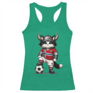 Norway Soccer Fan Racerback Tank Top Cute Viking Cat Norwegian Flag Nordic Football Lovers TS10 Irish Green Print Your Wear