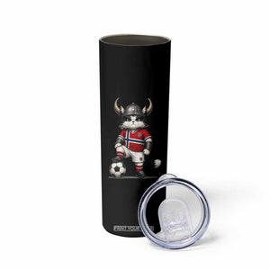 Norway Soccer Fan Skinny Tumbler Cute Viking Cat Norwegian Flag Nordic Football Lovers TS10 Print Your Wear