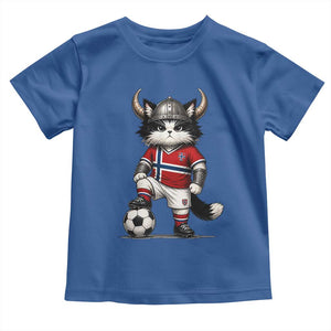 Norway Soccer Fan Toddler T Shirt Cute Viking Cat Norwegian Flag Nordic Football Lovers TS10 Royal Blue Print Your Wear