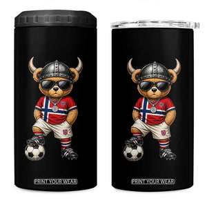Norway Soccer Fan 4 in 1 Can Cooler Tumbler Cool Viking Bear Nordic Football Norwegian Flag TS10 One Size: 16 oz Black Print Your Wear