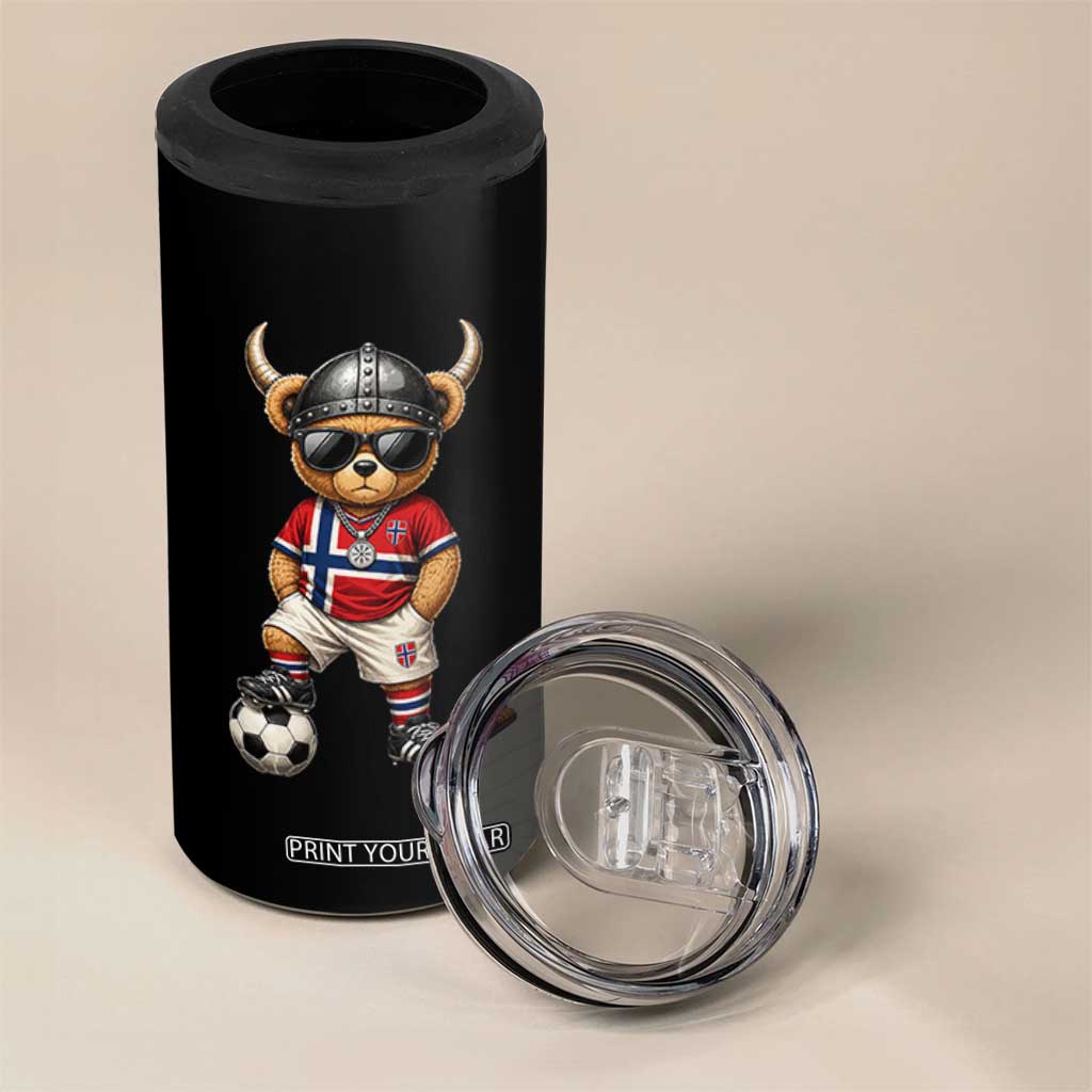 Norway Soccer Fan 4 in 1 Can Cooler Tumbler Cool Viking Bear Nordic Football Norwegian Flag TS10 Print Your Wear