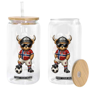 Norway Soccer Fan Glass Can Cool Viking Bear Nordic Football Norwegian Flag TS10 Print Your Wear