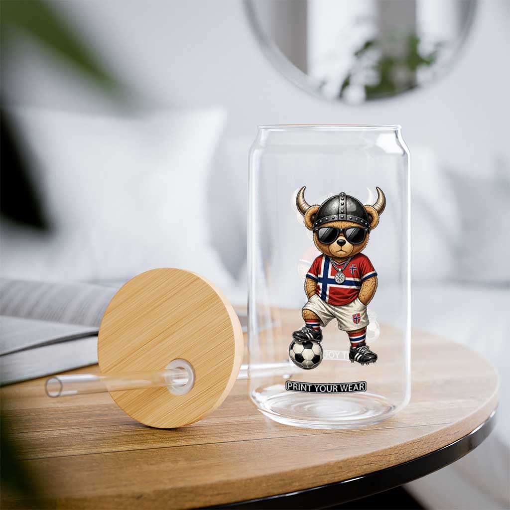 Norway Soccer Fan Glass Can Cool Viking Bear Nordic Football Norwegian Flag TS10 Print Your Wear