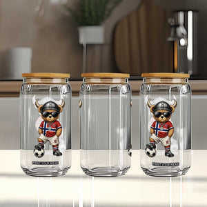 Norway Soccer Fan Glass Can Cool Viking Bear Nordic Football Norwegian Flag TS10 Print Your Wear