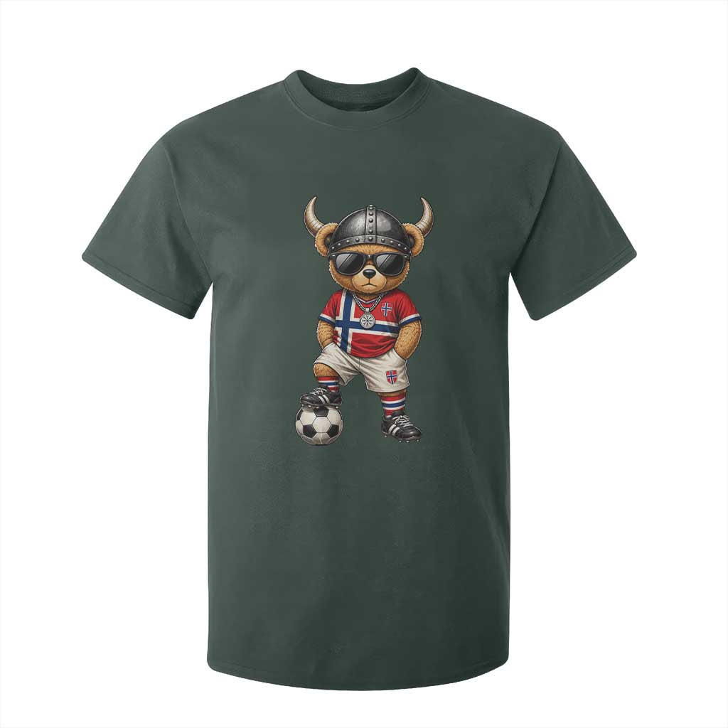 Norway Soccer Fan T Shirt For Kid Cool Viking Bear Nordic Football Norwegian Flag TS10 Dark Forest Green Print Your Wear