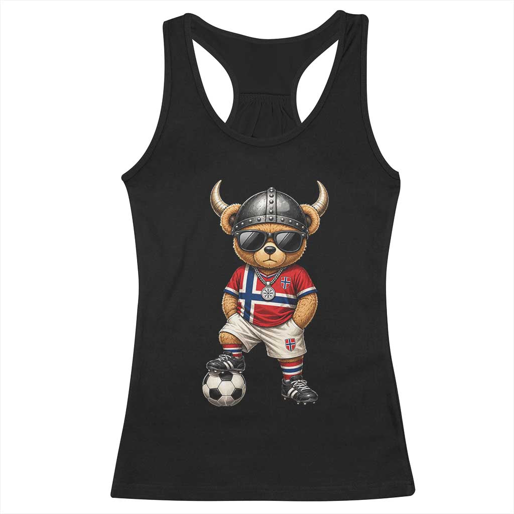 Norway Soccer Fan Racerback Tank Top Cool Viking Bear Nordic Football Norwegian Flag TS10 Black Print Your Wear