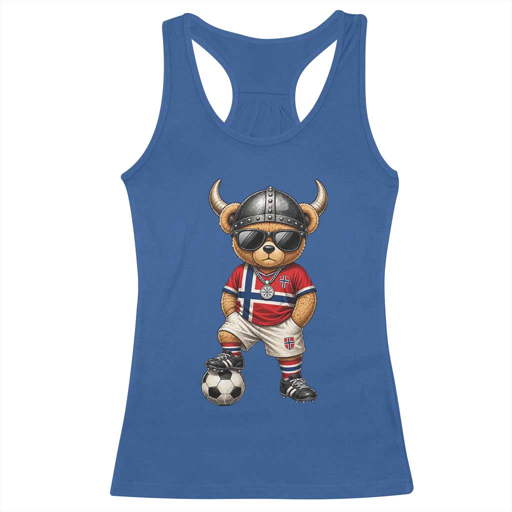Norway Soccer Fan Racerback Tank Top Cool Viking Bear Nordic Football Norwegian Flag TS10 Royal Blue Print Your Wear