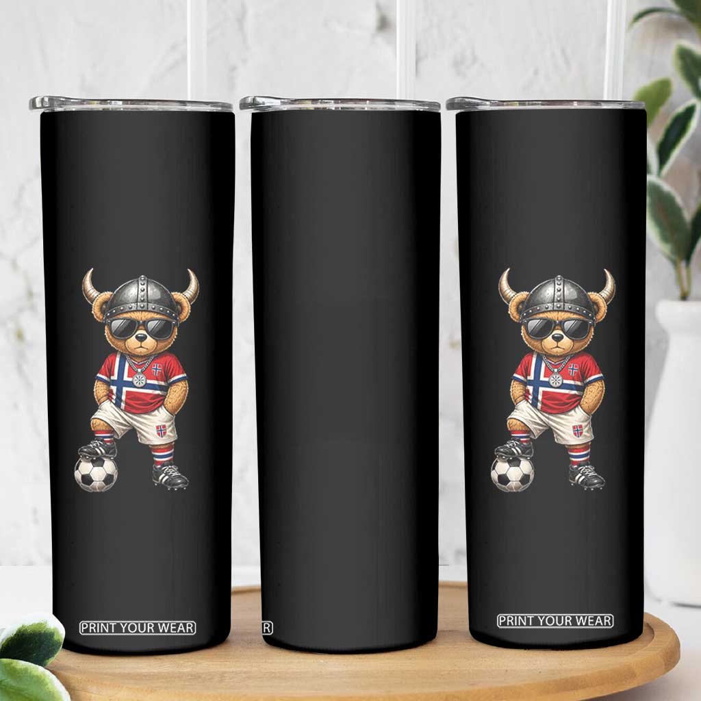 Norway Soccer Fan Skinny Tumbler Cool Viking Bear Nordic Football Norwegian Flag TS10 Print Your Wear