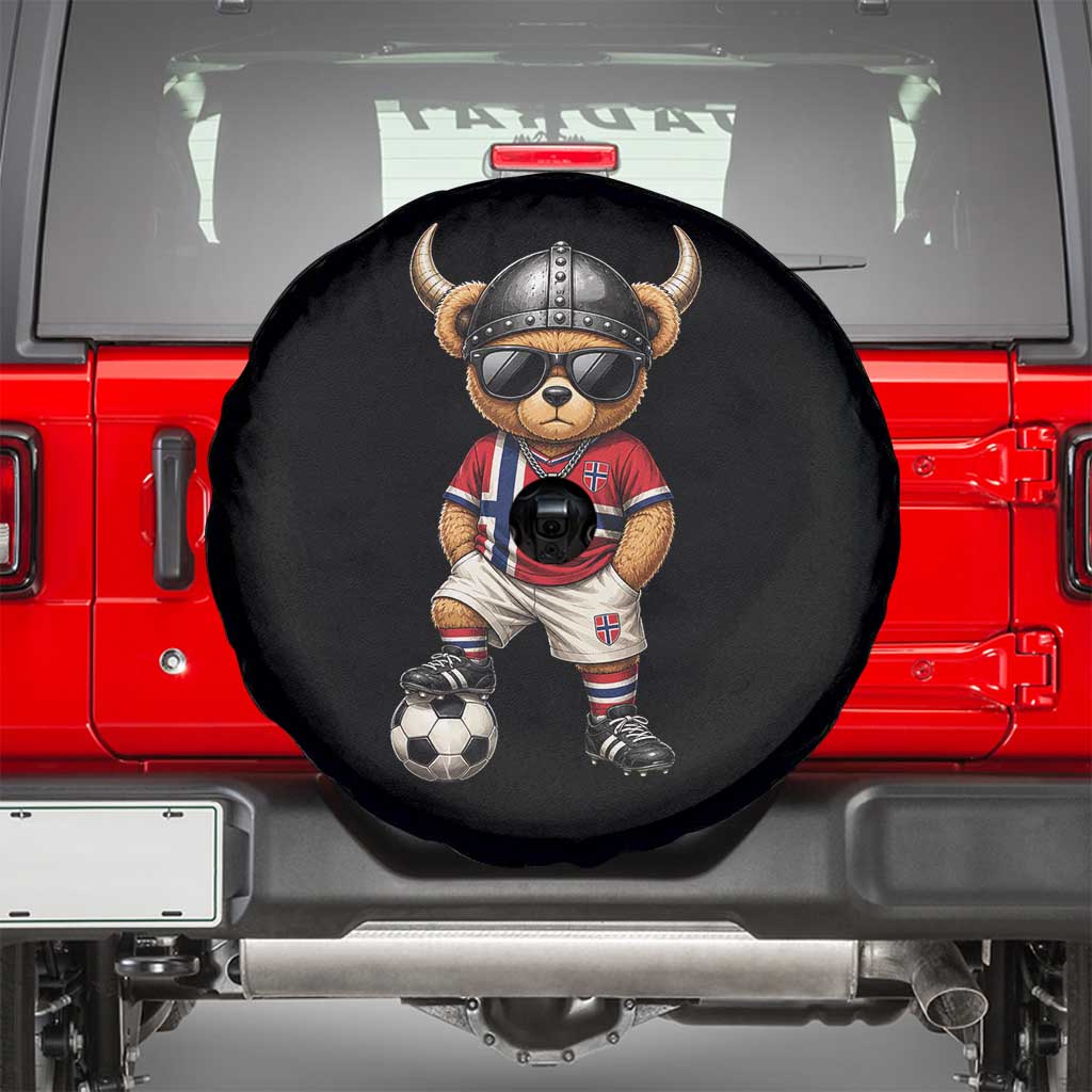 Norway Soccer Fan Spare Tire Cover Cool Viking Bear Nordic Football Norwegian Flag TS10 Black Print Your Wear