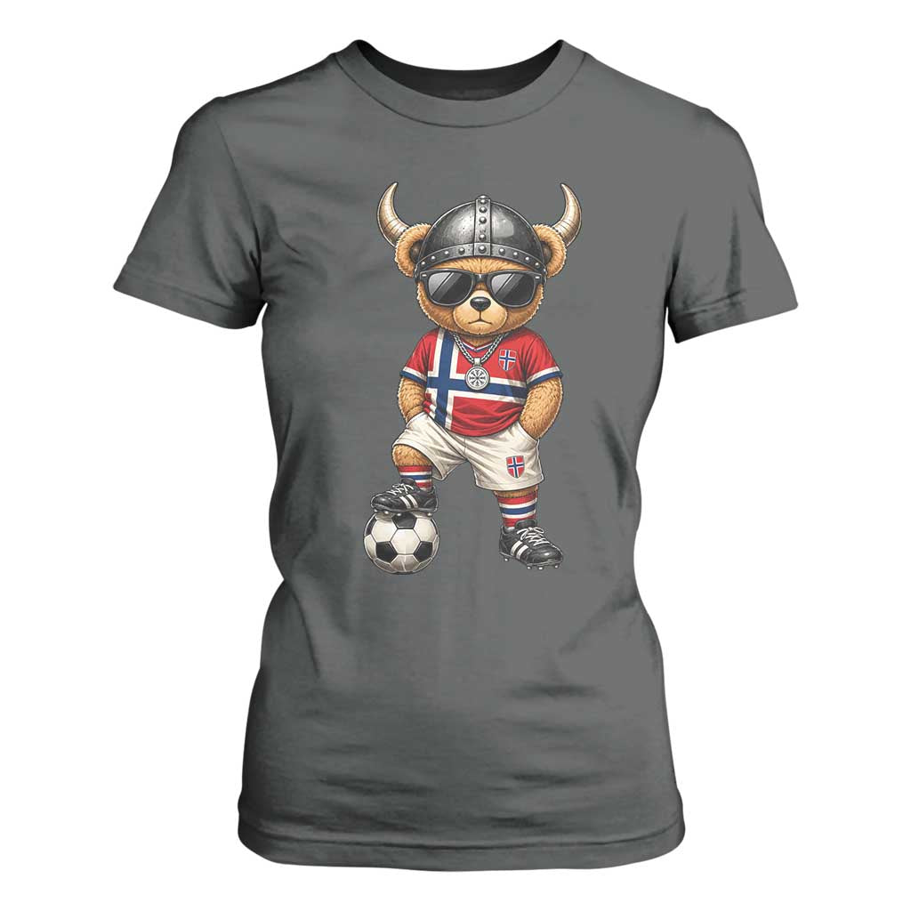 Norway Soccer Fan T Shirt For Women Cool Viking Bear Nordic Football Norwegian Flag TS10 Dark Heather Print Your Wear