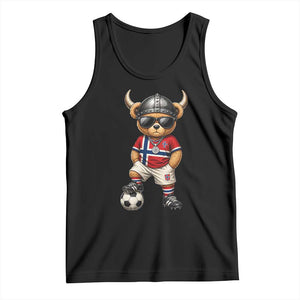 Norway Soccer Fan Tank Top Cool Viking Bear Nordic Football Norwegian Flag TS10 Black Print Your Wear