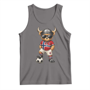 Norway Soccer Fan Tank Top Cool Viking Bear Nordic Football Norwegian Flag TS10 Deep Heather Print Your Wear