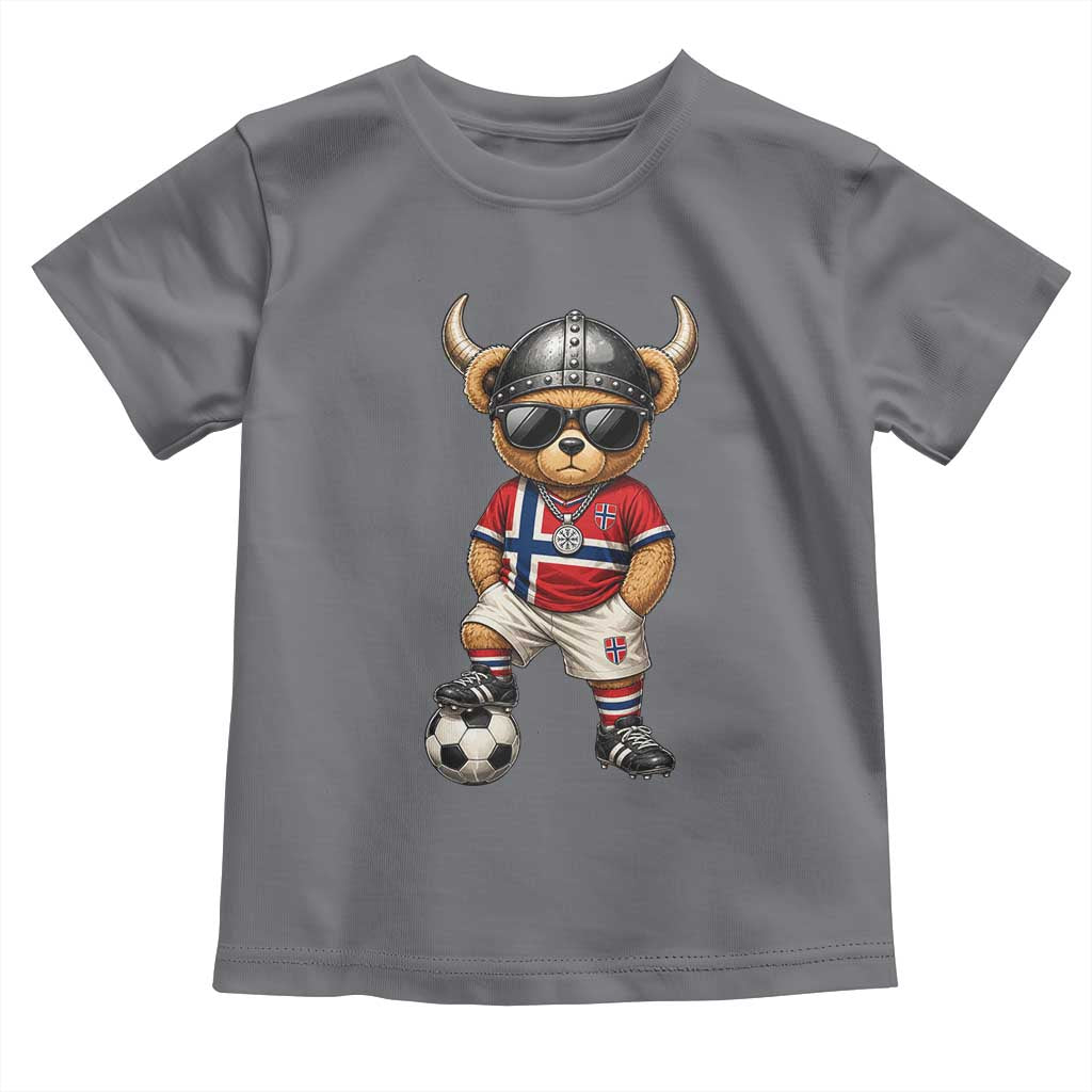 Norway Soccer Fan Toddler T Shirt Cool Viking Bear Nordic Football Norwegian Flag TS10 Charcoal Print Your Wear