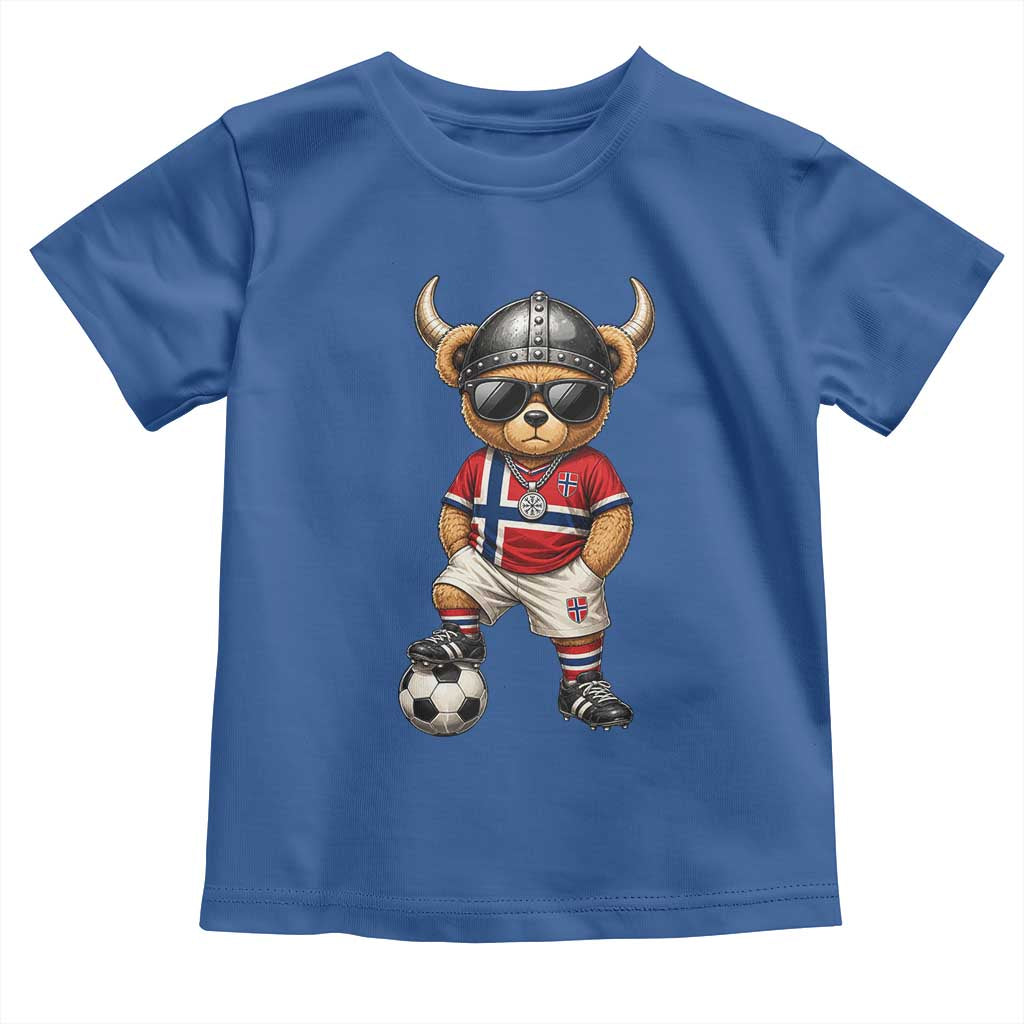 Norway Soccer Fan Toddler T Shirt Cool Viking Bear Nordic Football Norwegian Flag TS10 Royal Blue Print Your Wear