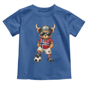 Norway Soccer Fan Toddler T Shirt Cool Viking Bear Nordic Football Norwegian Flag TS10 Royal Blue Print Your Wear
