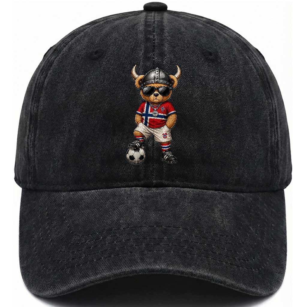 Norway Soccer Fan Washed Cotton Baseball Cap Cool Viking Bear Nordic Football Norwegian Flag TS10 Print Your Wear