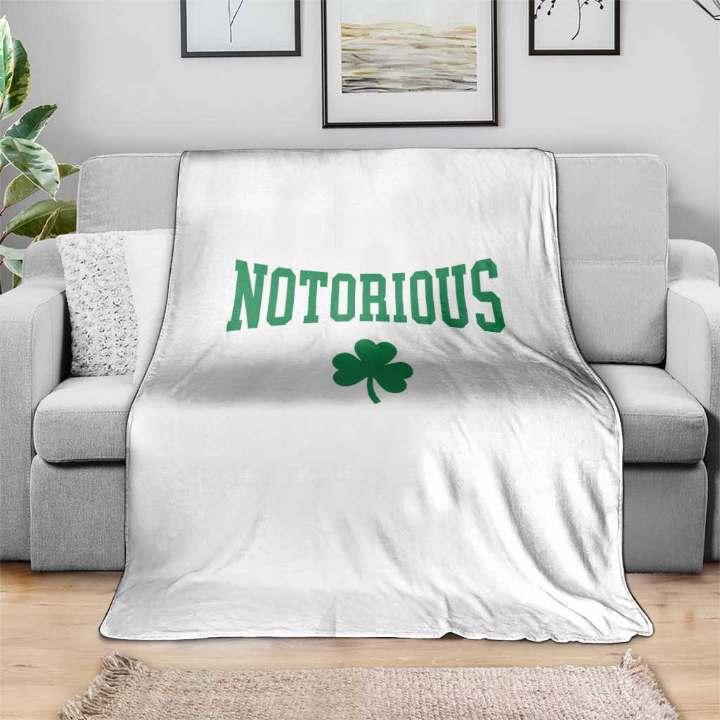 Irish Pride Boxing Fighting Notorious Throw Blanket Retro Shamrock Varsity Irish Lucky Clover Graphic TS10 Print Your Wear