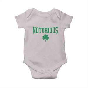 Irish Pride Boxing Fighting Notorious Baby Onesie Retro Shamrock Varsity Irish Lucky Clover Graphic TS10 Ice Gray Print Your Wear