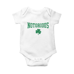 Irish Pride Boxing Fighting Notorious Baby Onesie Retro Shamrock Varsity Irish Lucky Clover Graphic TS10 White Print Your Wear