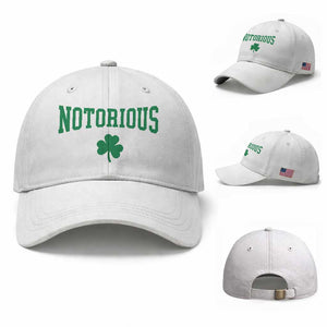 Irish Pride Boxing Fighting Notorious Baseball Cap Retro Shamrock Varsity Irish Lucky Clover Graphic TS10 Baseball Cap Universal Fit White Print Your Wear