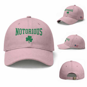 Irish Pride Boxing Fighting Notorious Baseball Cap Retro Shamrock Varsity Irish Lucky Clover Graphic TS10 Baseball Cap Universal Fit Light Pink Print Your Wear