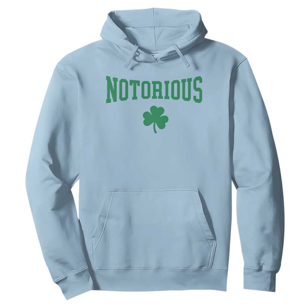 Irish Pride Boxing Fighting Notorious Hoodie Retro Shamrock Varsity Irish Lucky Clover Graphic TS10 Light Blue Print Your Wear