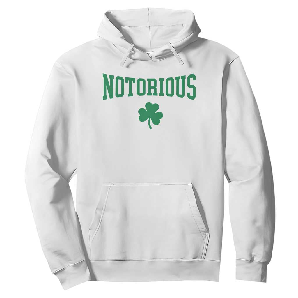 Irish Pride Boxing Fighting Notorious Hoodie Retro Shamrock Varsity Irish Lucky Clover Graphic TS10 White Print Your Wear