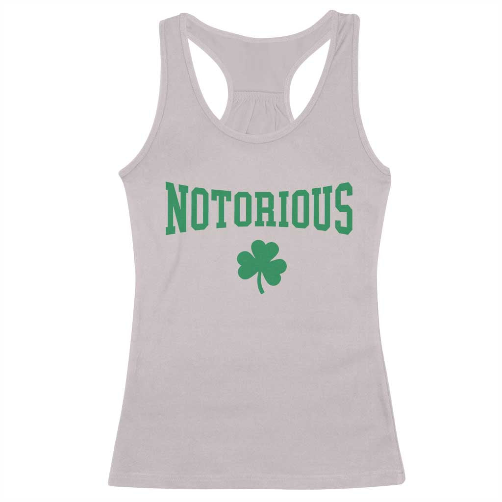 Irish Pride Boxing Fighting Notorious Racerback Tank Top Retro Shamrock Varsity Irish Lucky Clover Graphic TS10 Ice Gray Print Your Wear