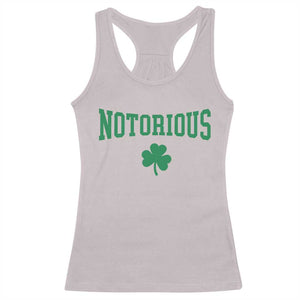 Irish Pride Boxing Fighting Notorious Racerback Tank Top Retro Shamrock Varsity Irish Lucky Clover Graphic TS10 Ice Gray Print Your Wear