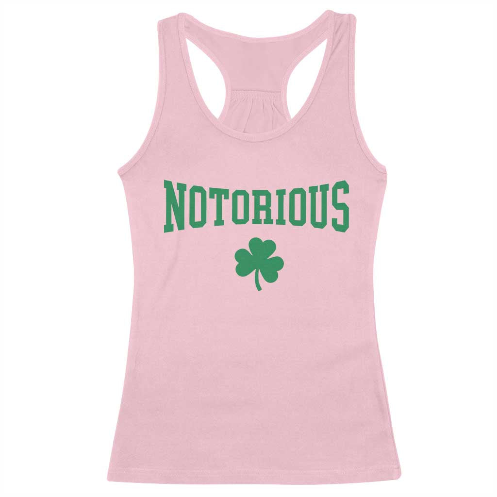 Irish Pride Boxing Fighting Notorious Racerback Tank Top Retro Shamrock Varsity Irish Lucky Clover Graphic TS10 Light Pink Print Your Wear