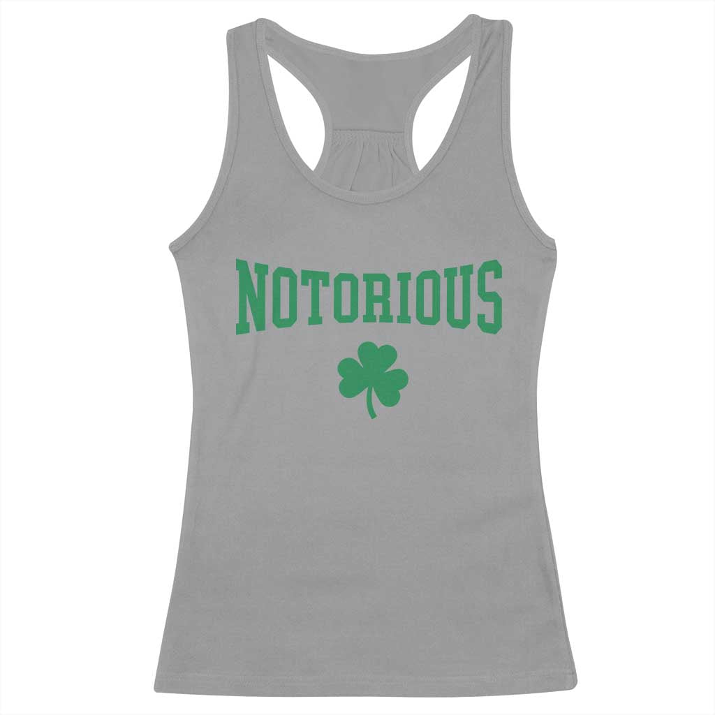 Irish Pride Boxing Fighting Notorious Racerback Tank Top Retro Shamrock Varsity Irish Lucky Clover Graphic TS10 Sport Gray Print Your Wear