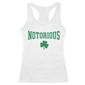 Irish Pride Boxing Fighting Notorious Racerback Tank Top Retro Shamrock Varsity Irish Lucky Clover Graphic TS10 White Print Your Wear
