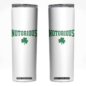 Irish Pride Boxing Fighting Notorious Skinny Tumbler Retro Shamrock Varsity Irish Lucky Clover Graphic TS10 White Print Your Wear