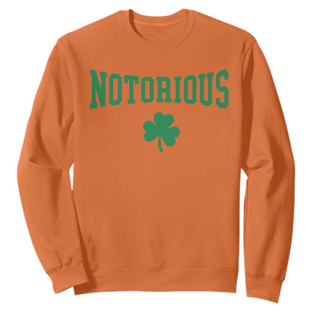 Irish Pride Boxing Fighting Notorious Sweatshirt Retro Shamrock Varsity Irish Lucky Clover Graphic TS10 Orange Print Your Wear