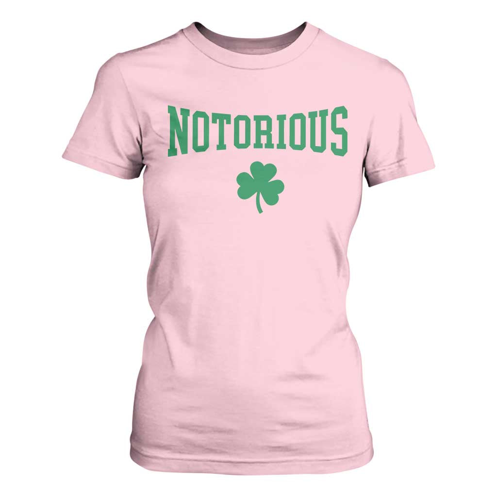 Irish Pride Boxing Fighting Notorious T Shirt For Women Retro Shamrock Varsity Irish Lucky Clover Graphic TS10 Light Pink Print Your Wear